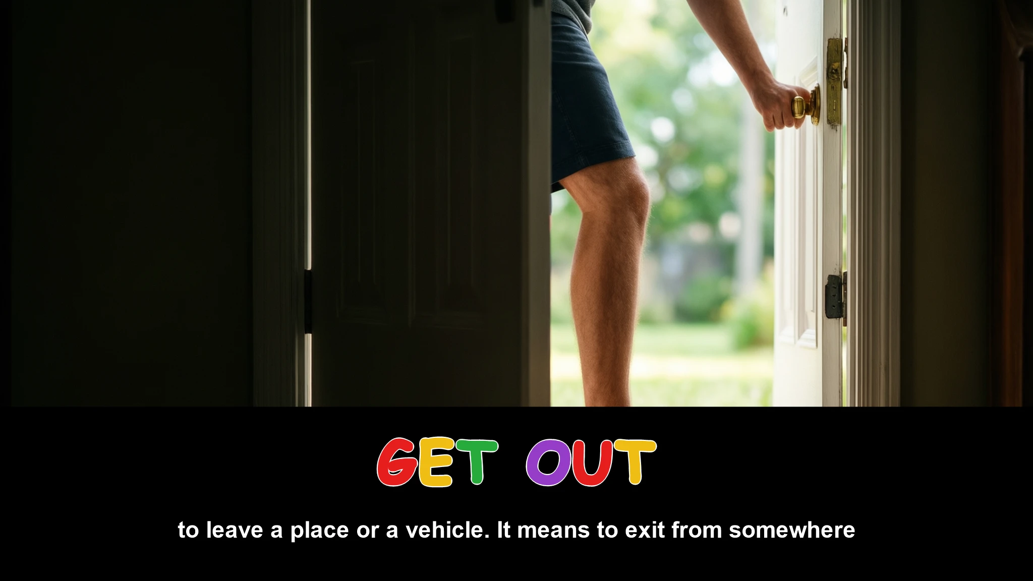 English Illustration for get out